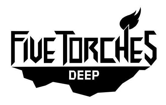 Logo for the Five Torches Deep role-playing game.